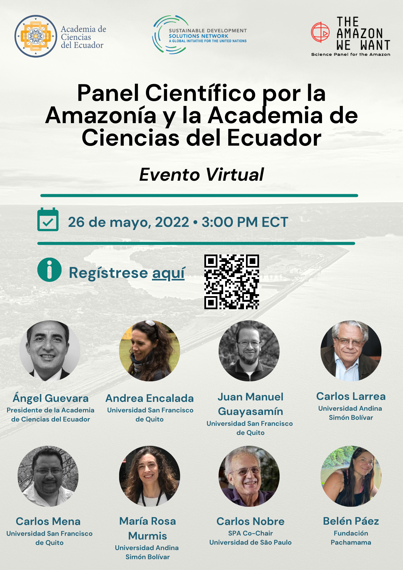 The Academy of Sciences of Ecuador and Science Panel for the Amazon virtual event
